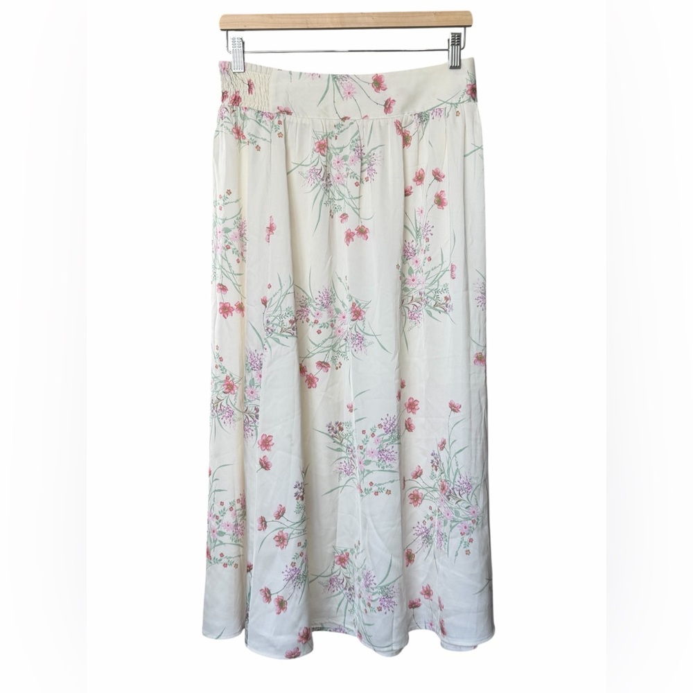 Joie Cream Pink Floral Maxi Skirt Boho Flowing Romantic Women’s Medium
